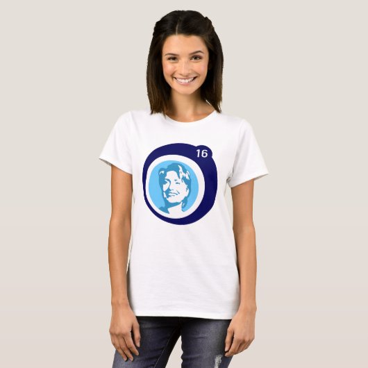 T-shirt bulle bleue d'hillary clinton (Devant entier)