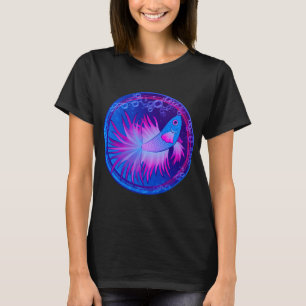 T-shirt Bulle de Betta bleu rond