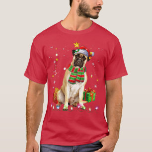T-shirt Bullmastiff Père Noël Funny Noël Arbre Lumières No