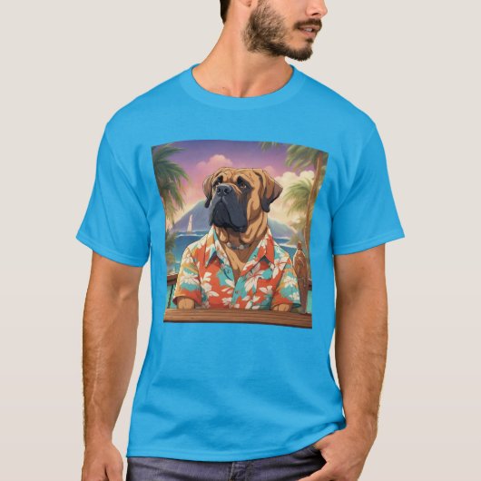 T-shirt Bullmastiff Tee - shirt hawaïen (Devant)