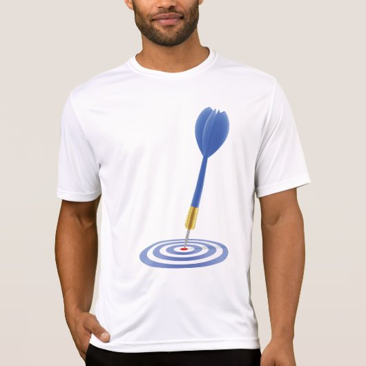T-shirt Bullseye Hit Blue Dart on Target (Devant)