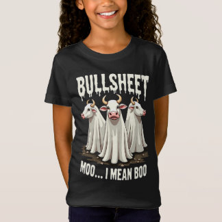 T-Shirt Bullsheet Moo Je Veux Dire Boo Drôle Halloween Gho