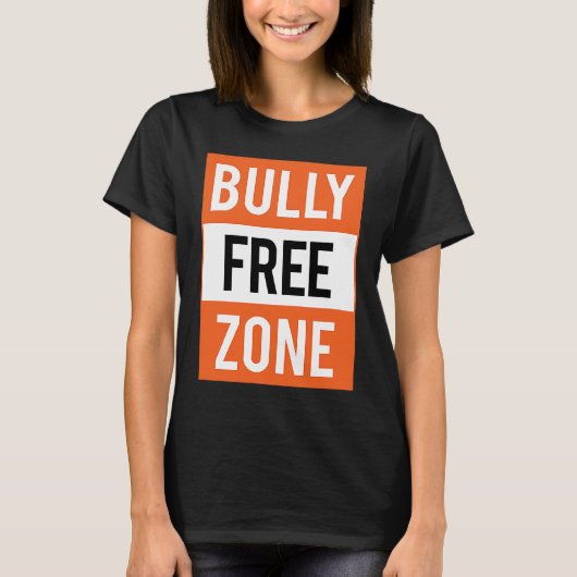 T-shirt Bully Free Zone Anti Bullying Stop Awareness Kindn (Devant)