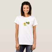 T-shirt Bumble Bee avec Fleur Jaune (Devant entier)