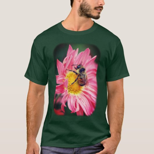 T-shirt Bumble Bee Rose Daisy Flower (Devant)