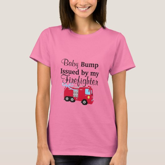 T-shirt Bump Bébé Délivré Par Ma Chemise Maternité Pompier (Devant)