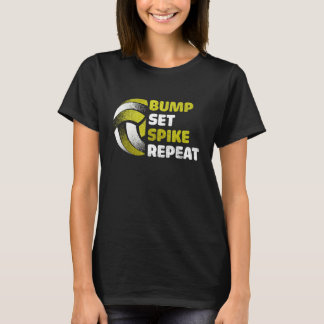 T-shirt Bump Set Spike Repeat Golden Volleyball Gameday