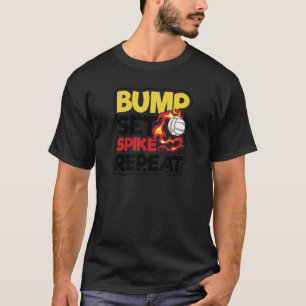 T-shirt Bump Set Spike Répéter le joueur de volley-ball