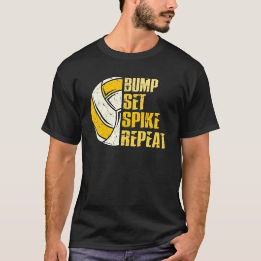 T-shirt Bump Set Spike Répéter Volleyball (Devant)