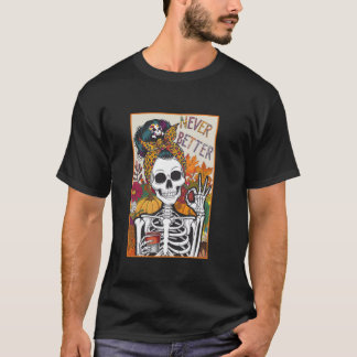 T-shirt Bun Messy Boire Du Café Pour Les Femmes Jamais Mie