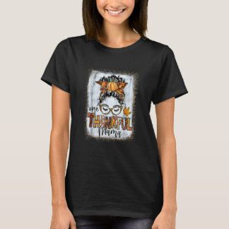 T-shirt Bun Messy Une Maman Reconnaissante Fall Automne Ac