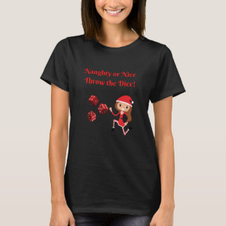 T-shirt Bunco Christmas Naughty ou Nice Jetez les dés