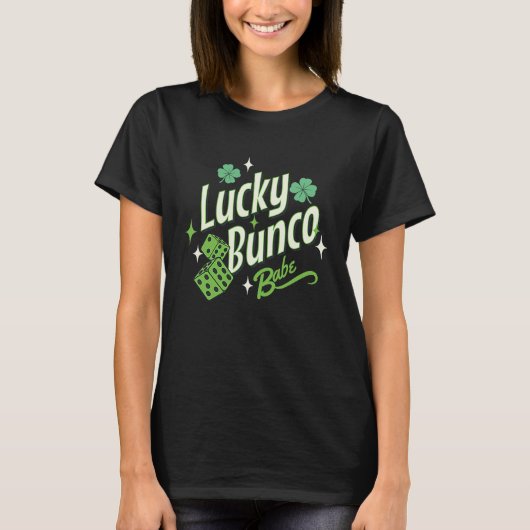 T-shirt Bunco St Patrick's Day Lucky Bunco Babe (Devant)