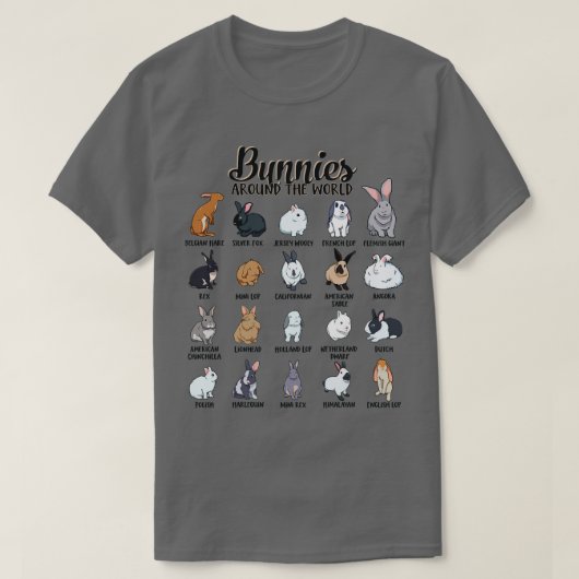 T-shirt Bunnies autour du monde Races de lapins (Design devant)