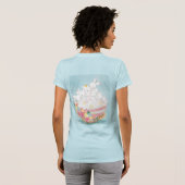 T-shirt Bunnies d'aquarelle en Oeuf de Pâques Fleur (Dos entier)