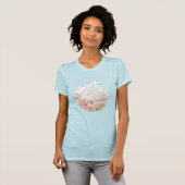 T-shirt Bunnies d'aquarelle en Oeuf de Pâques Fleur (Devant entier)