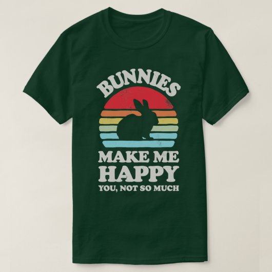 T-shirt Bunnies Me Rendre Joyeux Sunset Retro pour Hommes (Design devant)