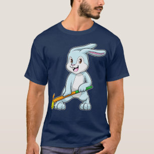 T-shirt Bunny au hockey sur gazon avec bâton de hockey