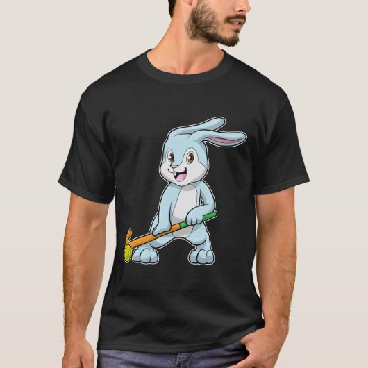 T-shirt Bunny au hockey sur gazon avec bâton de hockey (Devant)