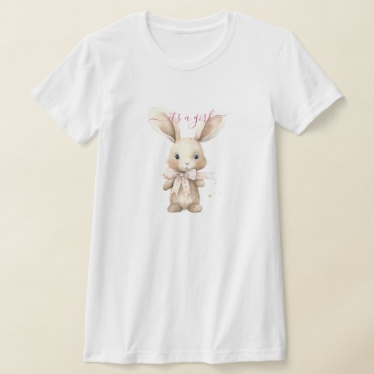 T-shirt Bunny Baby shower C'est une fille (Poser)