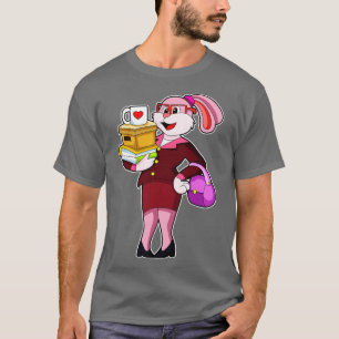 T-shirt Bunny comme secrétaire avec Cup Books ton