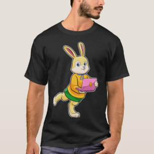 T-shirt Bunny comme secrétaire avec ordinateur portable