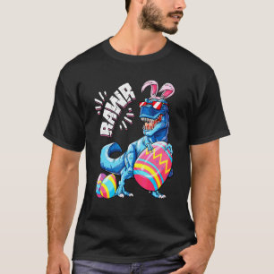 T-shirt Bunny de Pâques Dinosaure T Rex Eggs Garçons Enfan