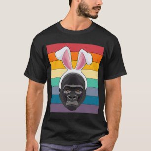T-shirt Bunny de Pâques Retro Style Vintage Monkey Gorilla