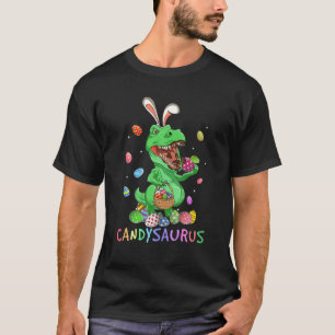 T-shirt Bunny Dinosaur T Rex Manger Chocolat Bonbons de Pâ
