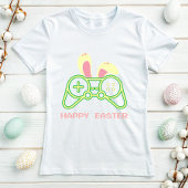 T-shirt Bunny Ears Game Controller Tee; Gamer Pâques