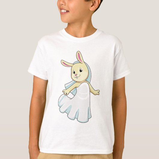 T-shirt Bunny en mariage avec Voile (Devant)