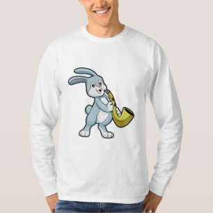 T-shirt Bunny en musique avec saxophone
