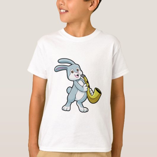 T-shirt Bunny en musique avec saxophone (Devant)