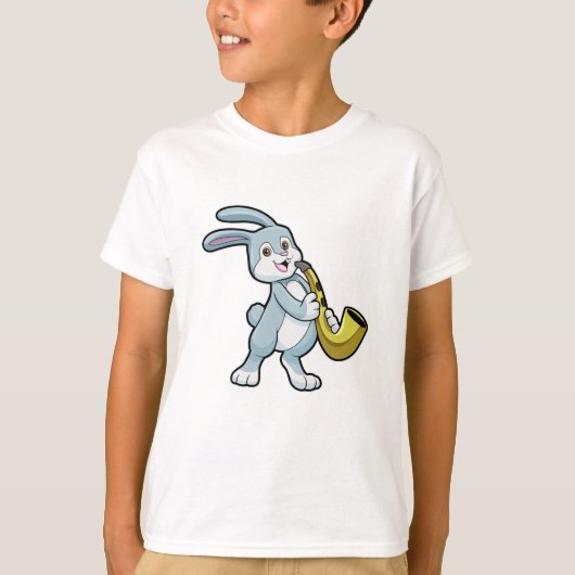 T-shirt Bunny en musique avec saxophone (Devant)