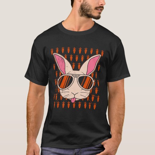 T-shirt Bunny face Cool Easter Bunny with Glasses Easter (Devant)