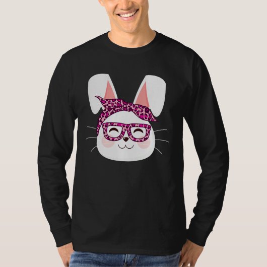 T-shirt Bunny face Cool Easter Bunny with Glasses Easter   (Devant)