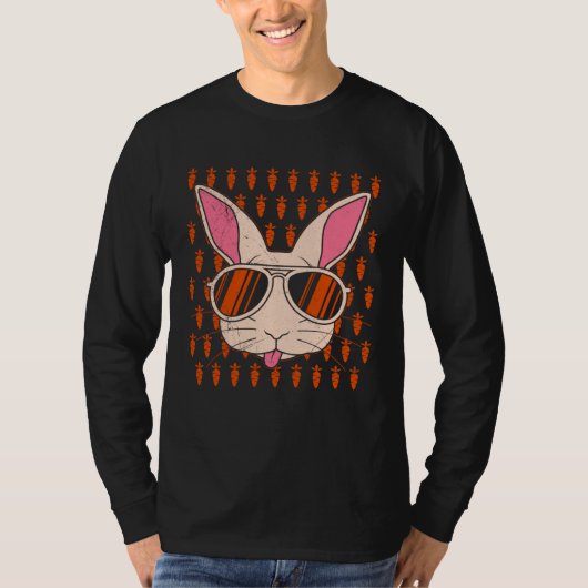 T-shirt Bunny face Cool Easter Bunny with Glasses Easter (Devant)