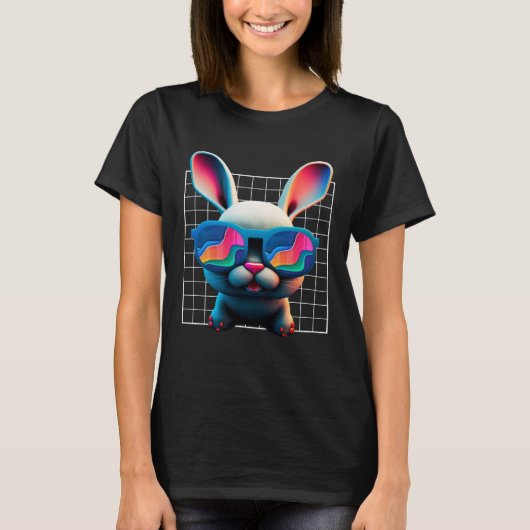 T-shirt Bunny face Cool Easter Bunny with Glasses Easter 1 (Devant)