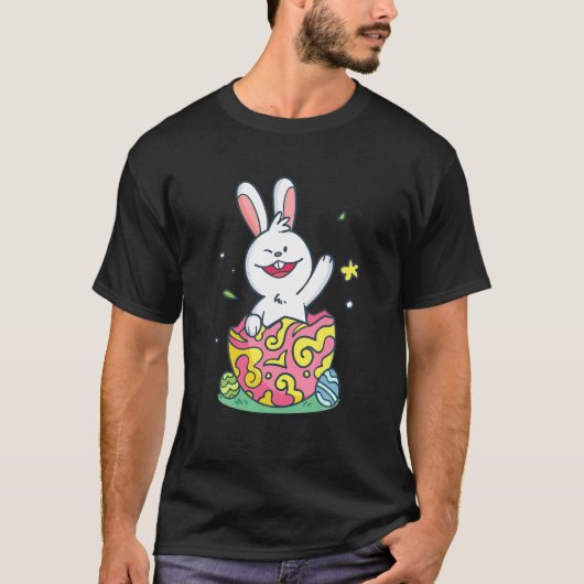 T-shirt Bunny Face Joyeux Jour De Pâques Pour Les Garçons (Devant)