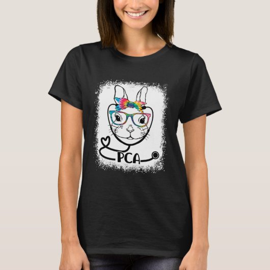 T-shirt Bunny Face PCA Glasses Nurse Easter Day (Devant)