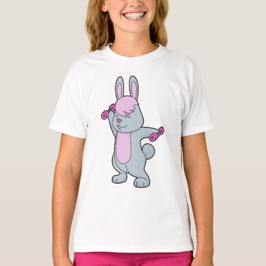 T-shirt Bunny Fitness Dumbbell (Devant)