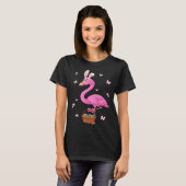 T-shirt Bunny Flamingo Bringing Eggs Basket Happy Easter D (Devant entier)