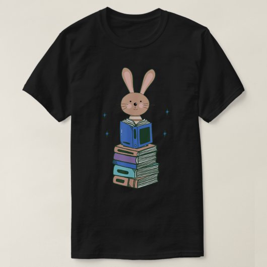 T-shirt Bunny Funny Cute Bookworm Girls Boys Lecture du li (Design devant)