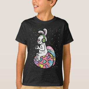 T-shirt Bunny Gamer Jeux de Pâques Contrôleur de jeu Chass