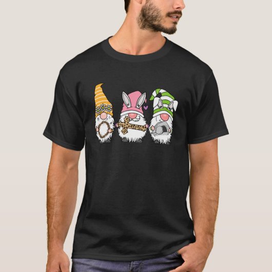 T-shirt Bunny Gnome Jesus Cross Religious Easter Day Boy G (Devant)