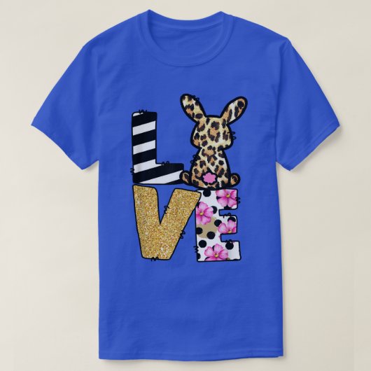 T-shirt Bunny Gnome Love Leopard Bunny Vacances de Pâques (Design devant)