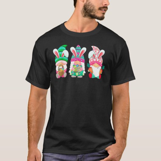 T-shirt Bunny Gnome Rabbit Eggs Hunting Happy Easter Day F (Devant)
