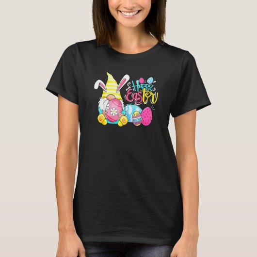 T-shirt Bunny Gnome Rabbit Eggs Hunting Happy Easter Day F (Devant)