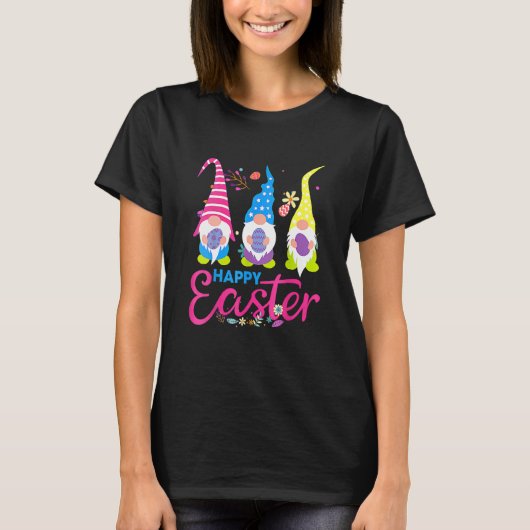 T-shirt Bunny Gnome Rabbit Eggs Hunting Happy Easter Day F (Devant)