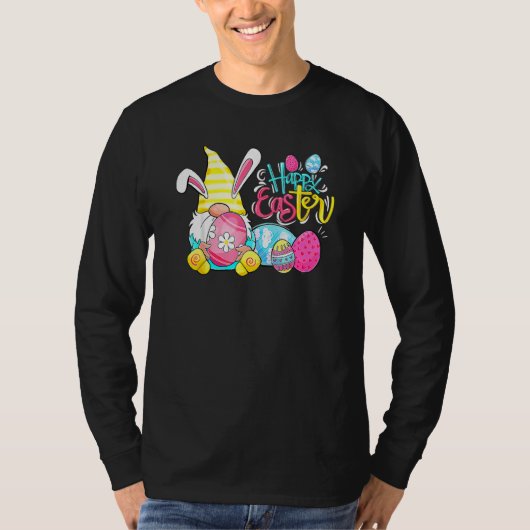 T-shirt Bunny Gnome Rabbit Eggs Hunting Happy Easter Day F (Devant)